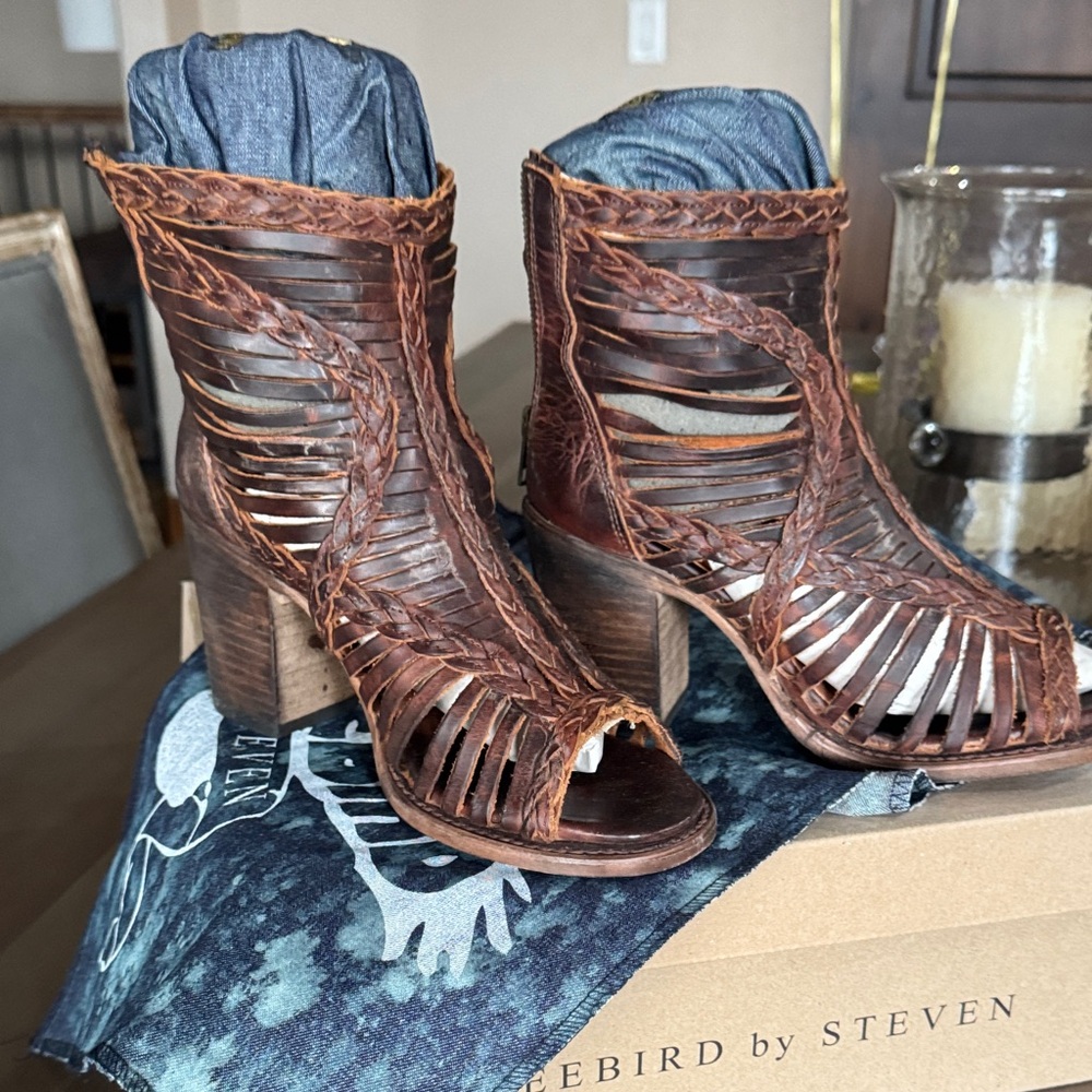 Freebird by Steven Tan Woven Heeled Boots